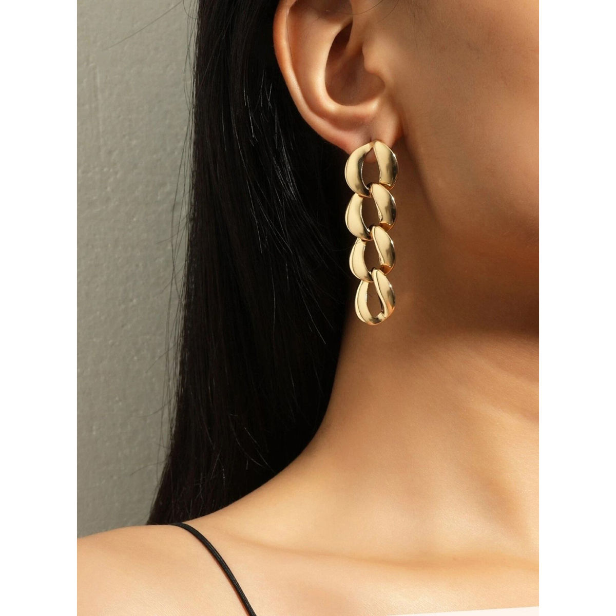 Link Chain Drop Earrings Minimalist paperclip Chain India  Ubuy