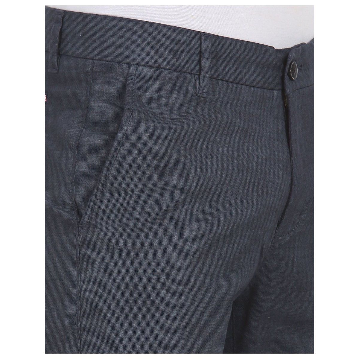 MountCart  Men Grey Chrysler Regular Fit Solid Chinos Arrow