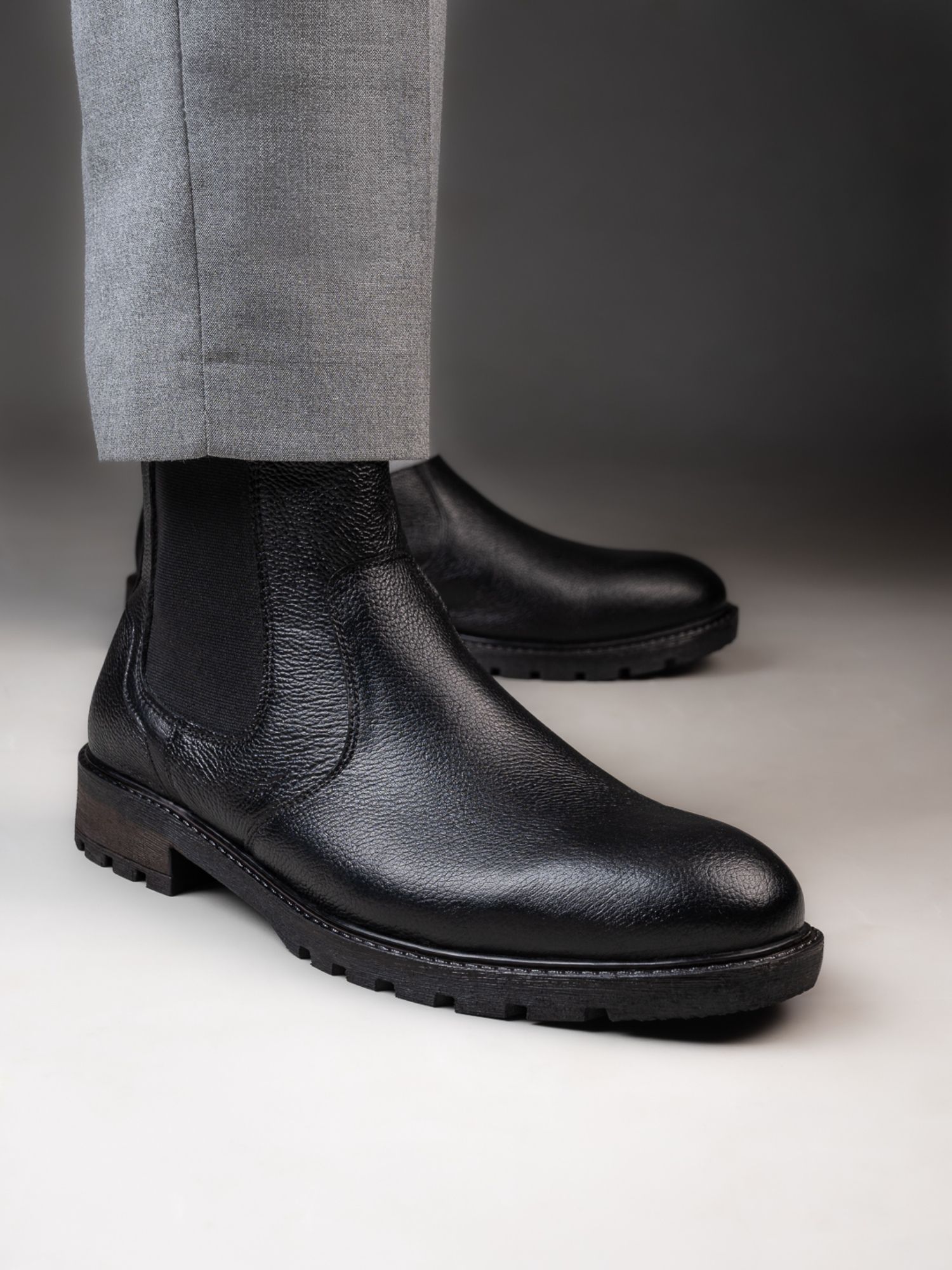 Buy Alberto Torrisi Mens Black Mild Leather Ankle Length Casual