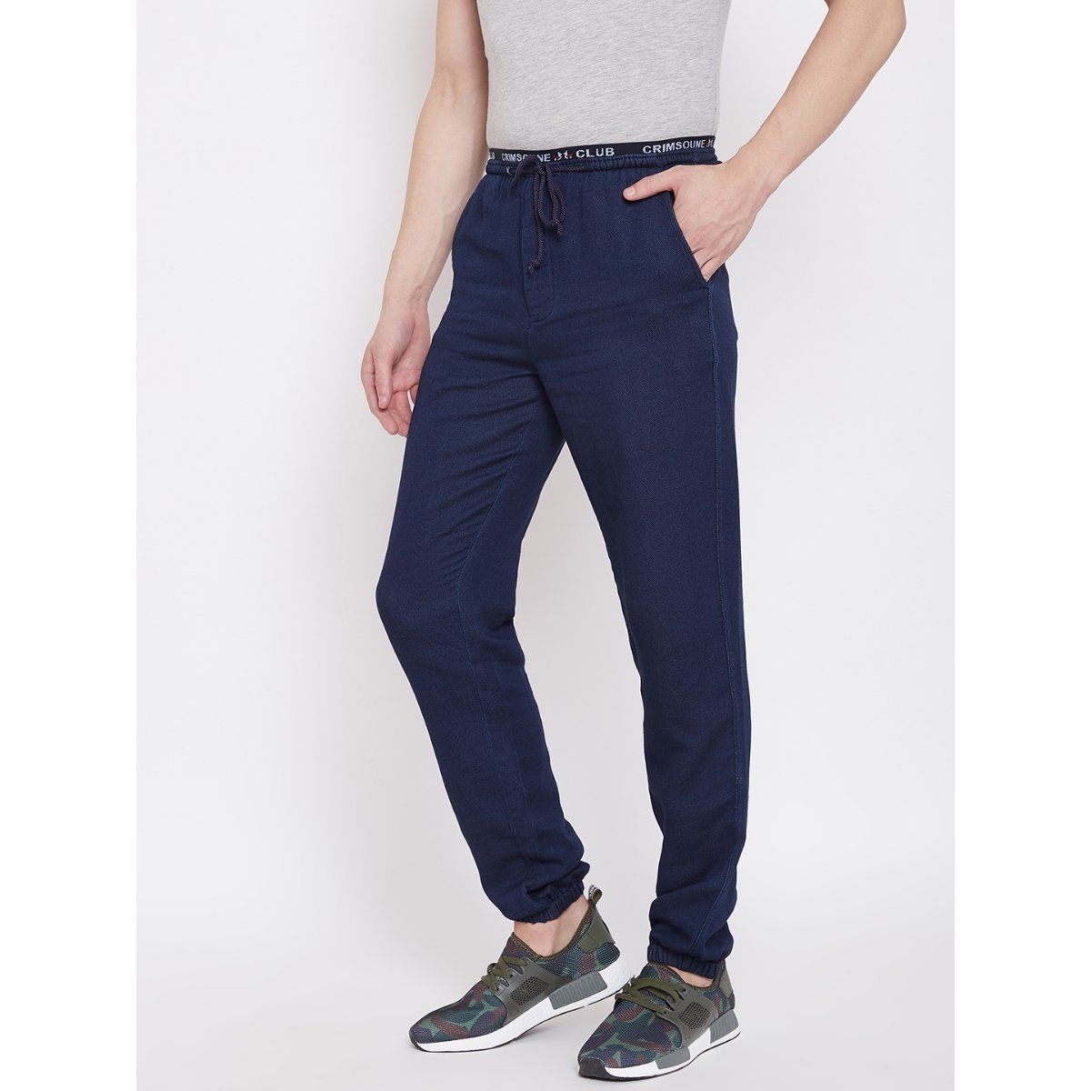 Buy Navy Blue Trousers & Pants for Men by Crimsoune club Online | Ajio.com