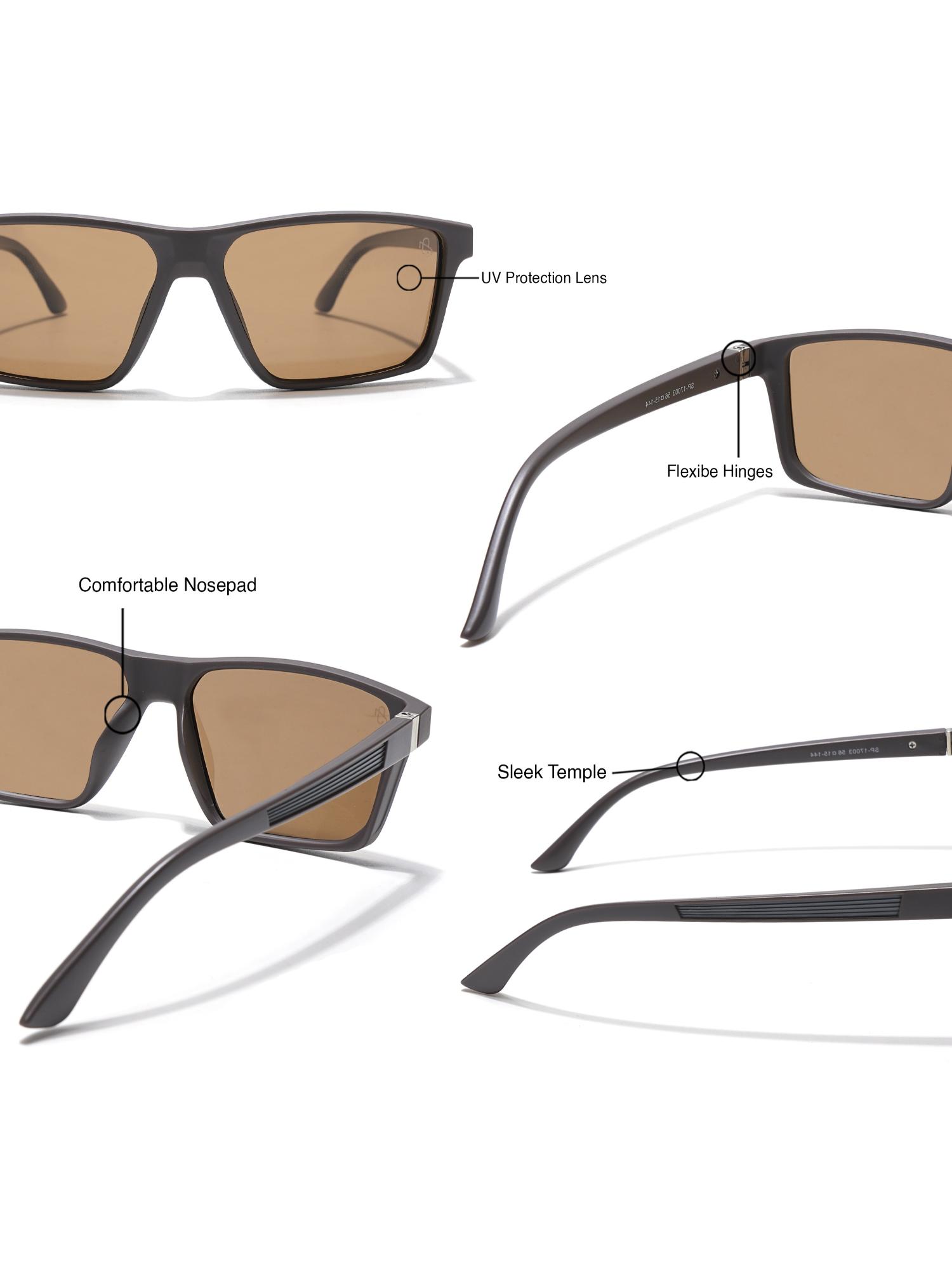 Buy Eyejack Unisex Polarized UV Protected Rectangle Brown Lens