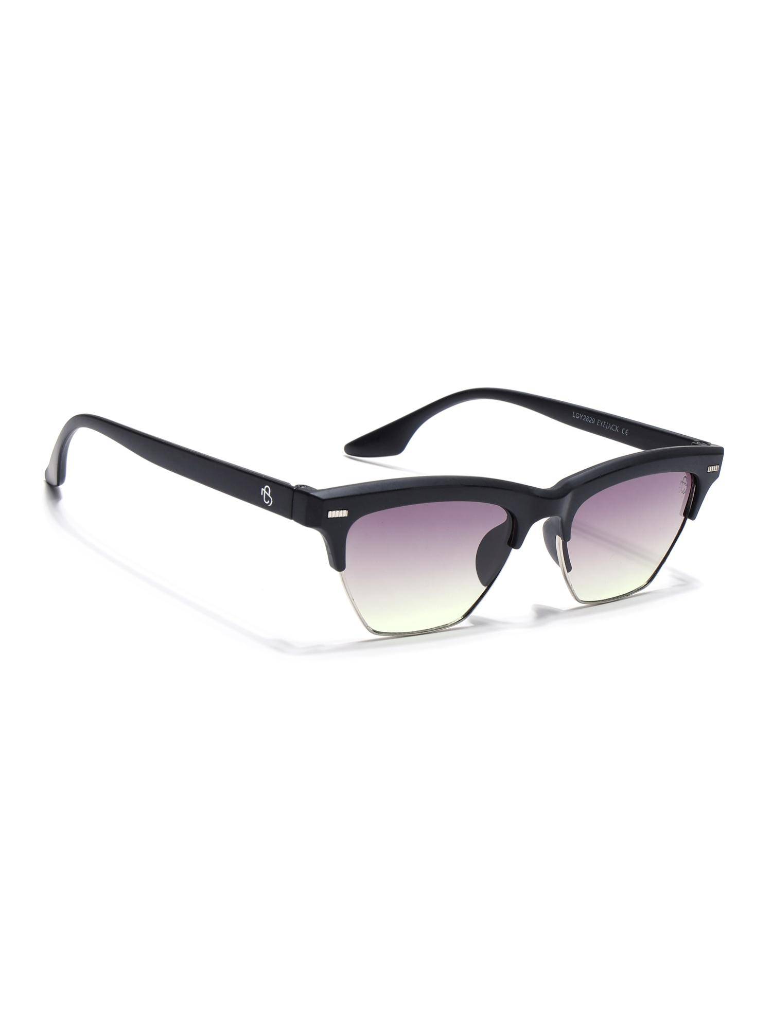 Eyejack Unisex UV Protected Square Purple Lens Sunglasses - 2829CL1209 (52)