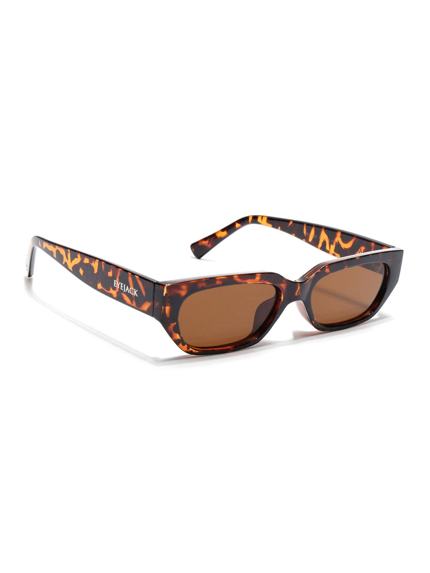 Eyejack Unisex UV Protected Rectangle Brown Lens Sunglasses - 3563CL988 (51)