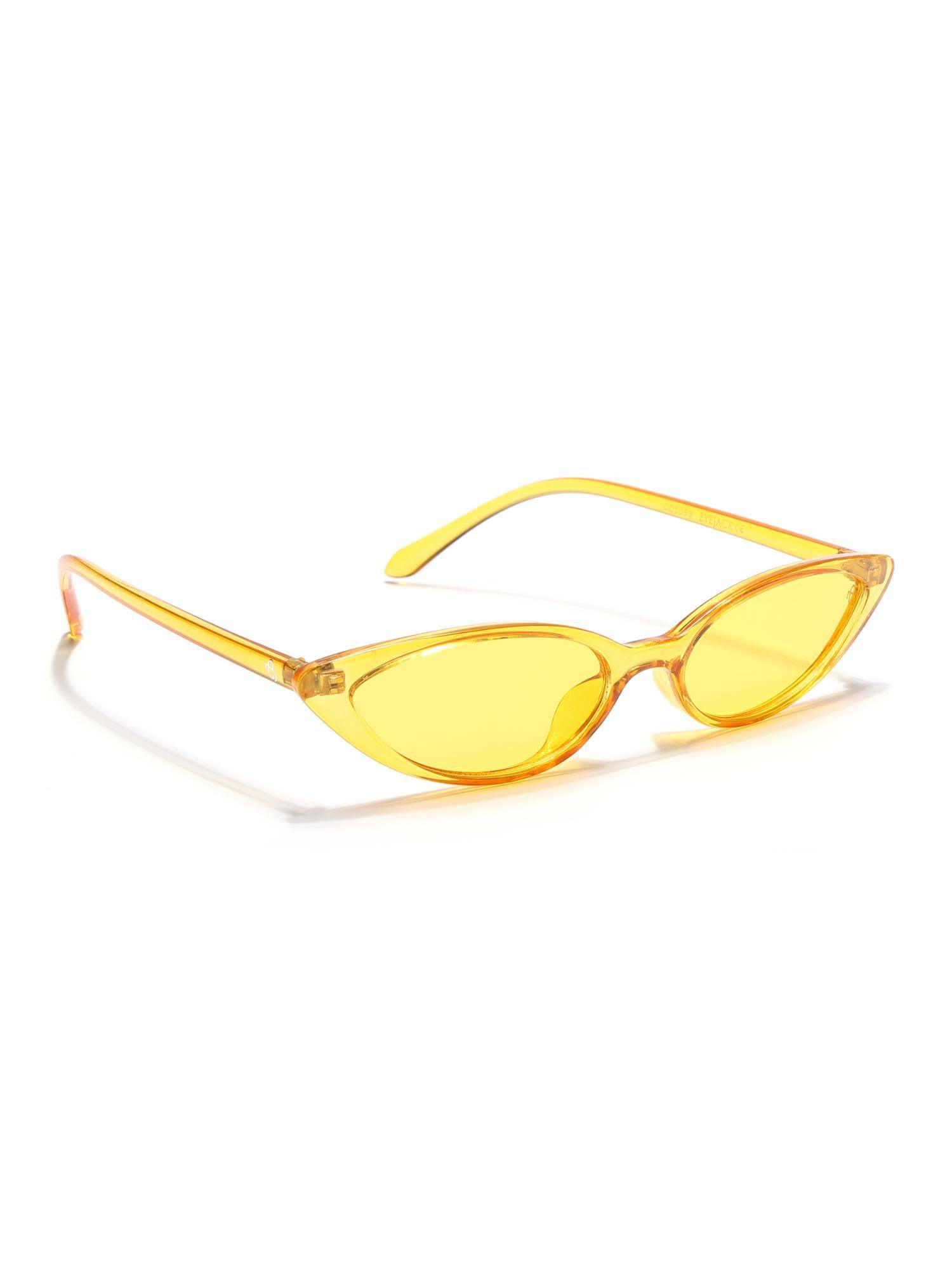 Eyejack Women UV Protected Cat Eye Yellow Lens Sunglasses - 5083CL1237 (55)