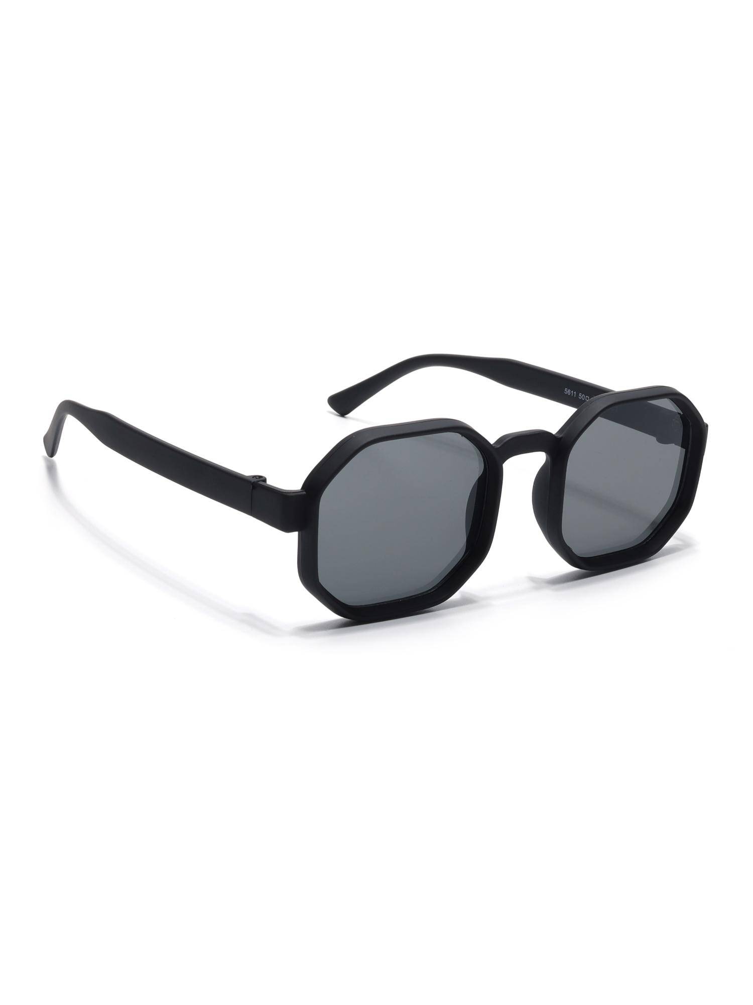 Eyejack Unisex UV Protected Hexagonal Grey Lens Sunglasses - 5611CL1038 (45)