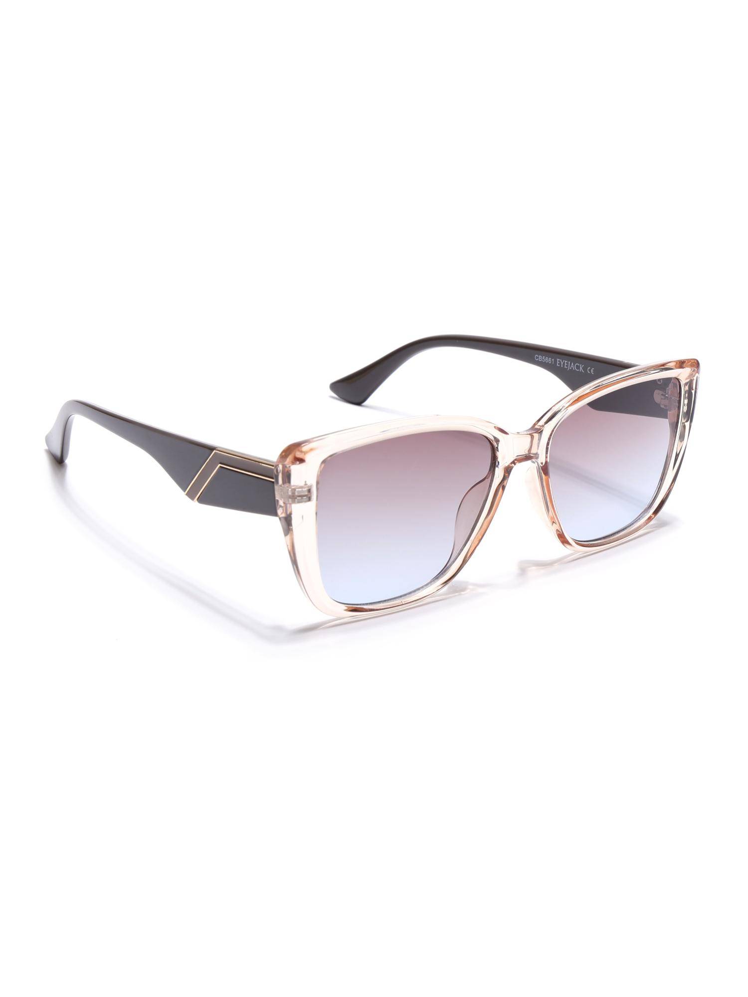 Eyejack Women UV Protected Cat Eye Brown Lens Sunglasses - 5661CL1266 (59)