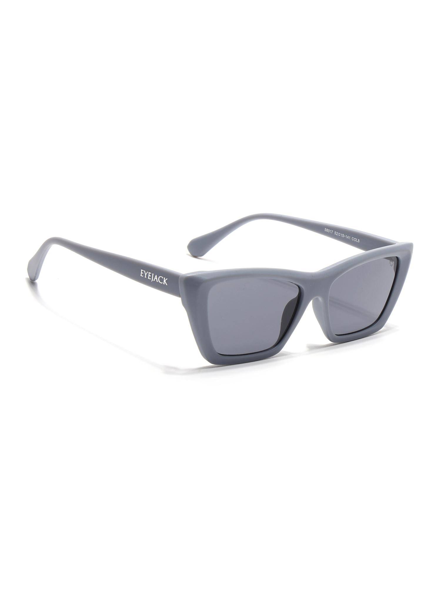 Eyejack Women UV Protected Cat Eye Grey Lens Sunglasses - 58017CL1108 (52)