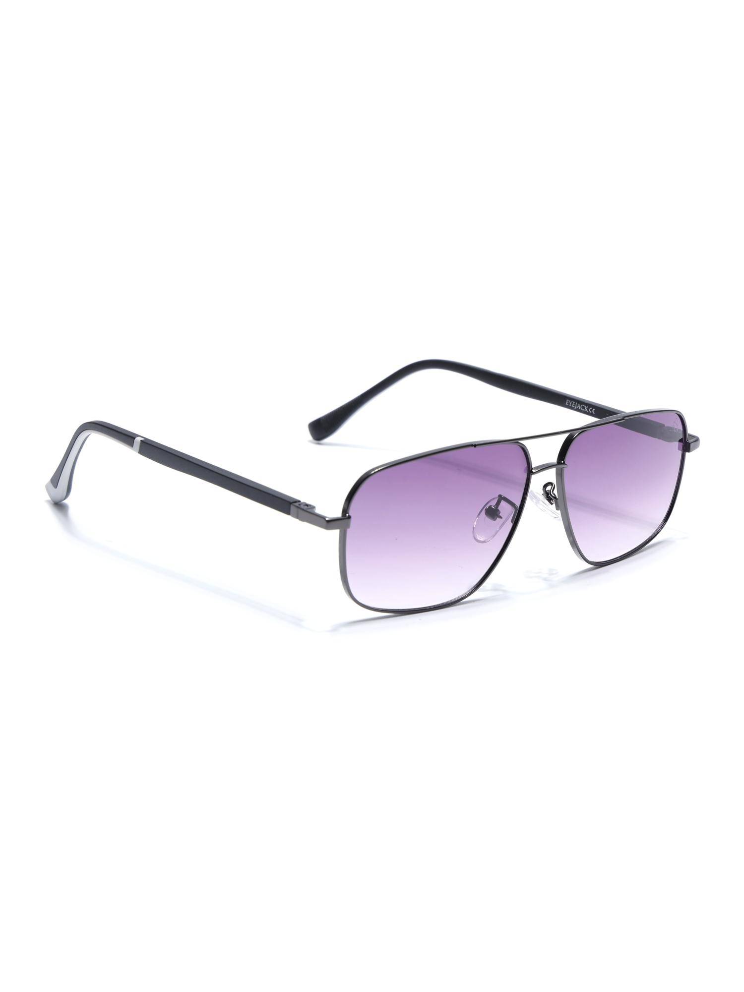 Eyejack Unisex UV Protected Rectangle Purple Lens Sunglasses - 7035CL2126 (59)