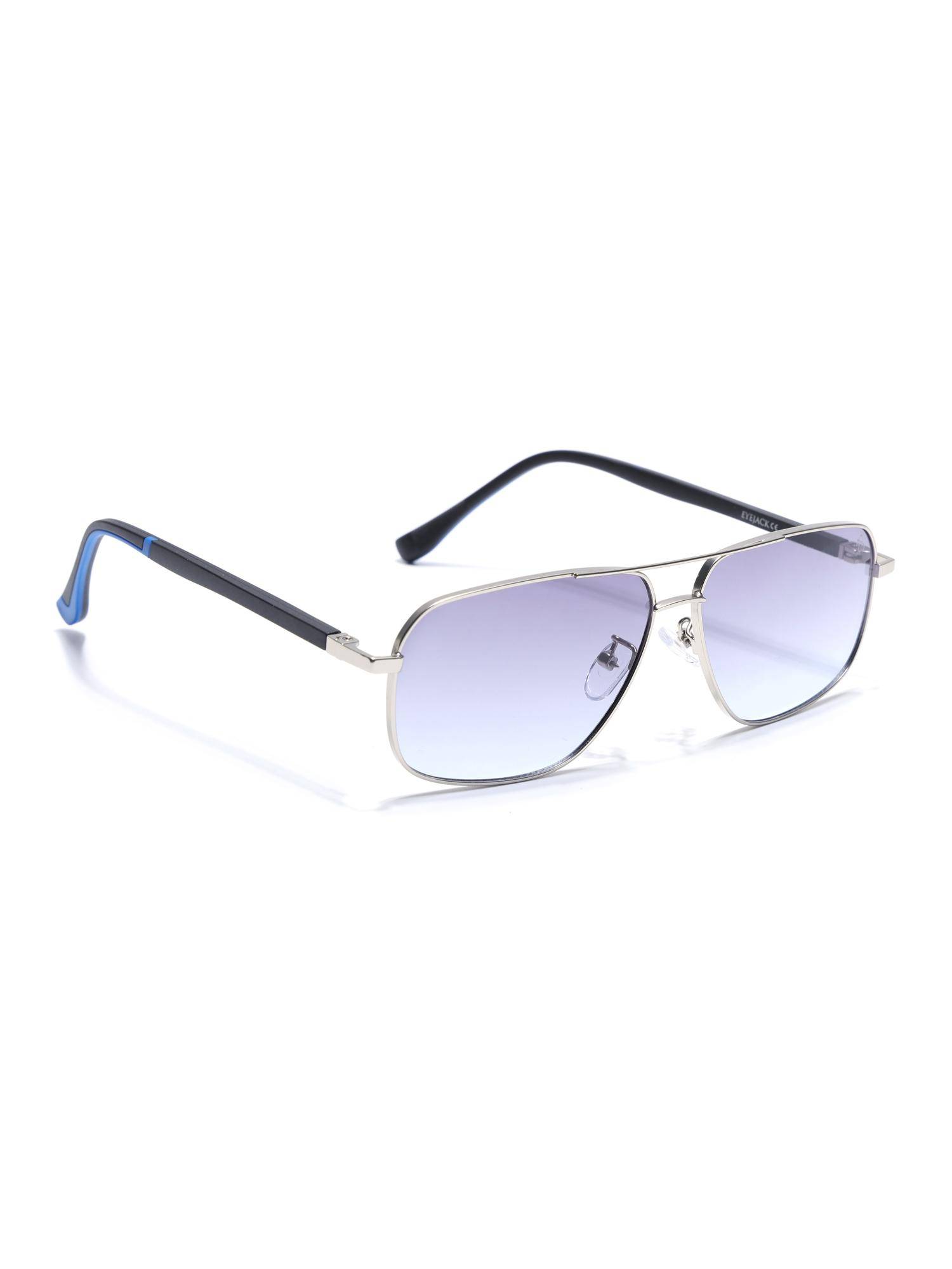 Eyejack Unisex UV Protected Rectangle Purple Lens Sunglasses - 7035CL2127 (59)