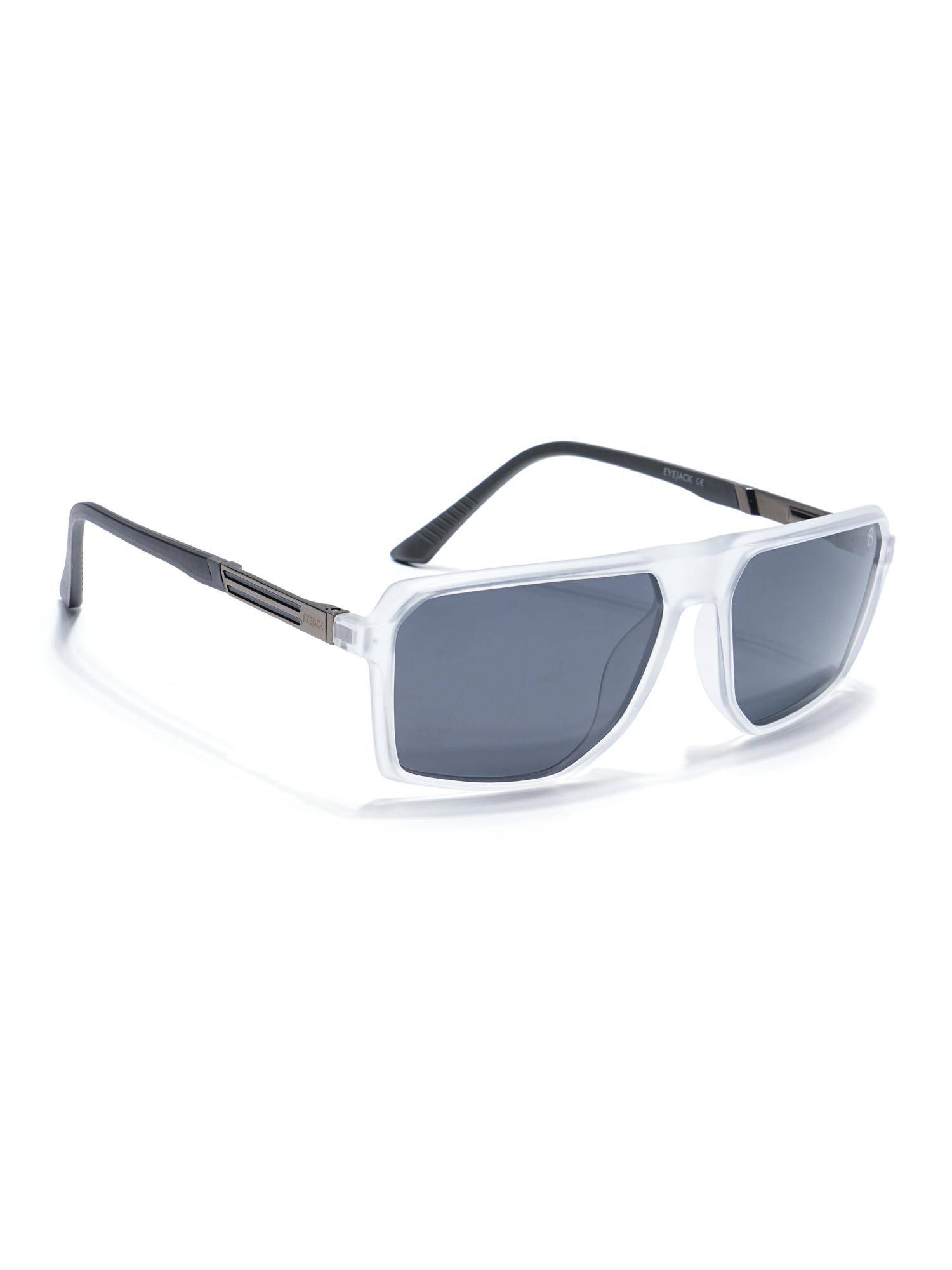 Eyejack Unisex Polarized UV Protected Wayfarer Grey Lens Sunglasses - 91127PCL1136 (57)