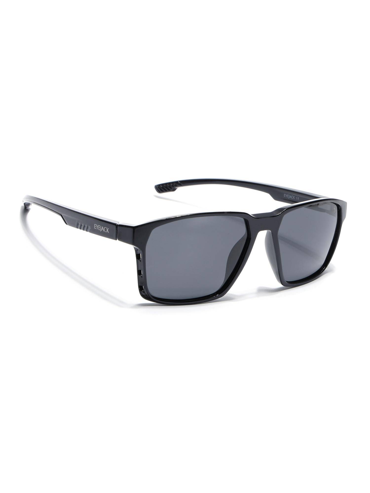Eyejack Unisex Polarized UV Protected Square Grey Lens Sunglasses - 91143PCL1147 (56)