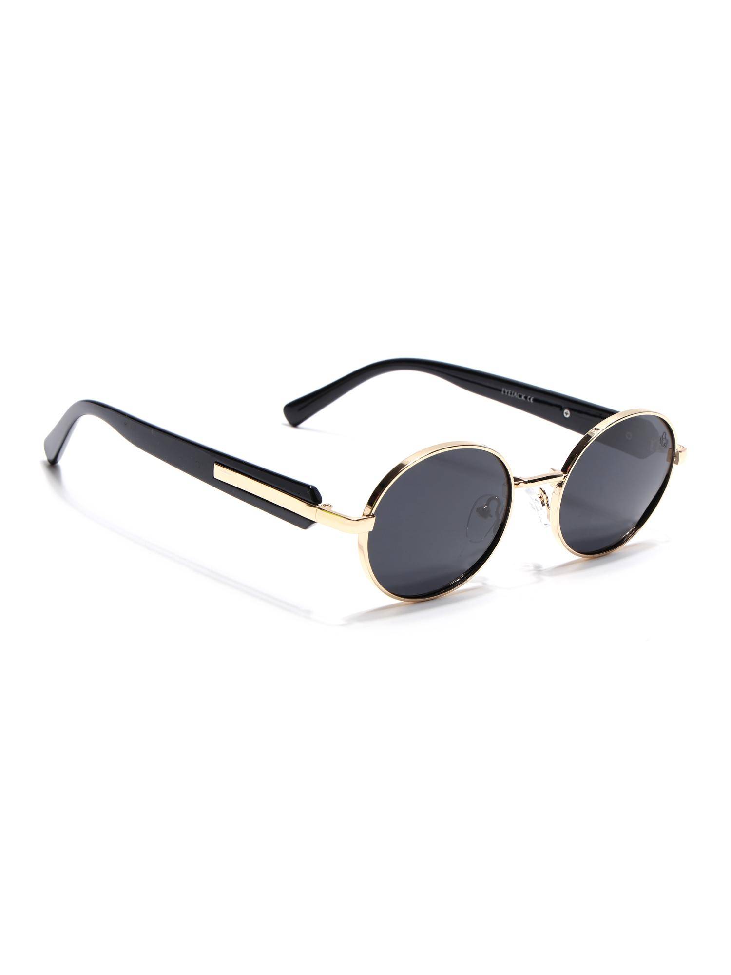 Eyejack Unisex Polarized UV Protected Oval Black Lens Sunglasses - WU14110PCL2201 (53)