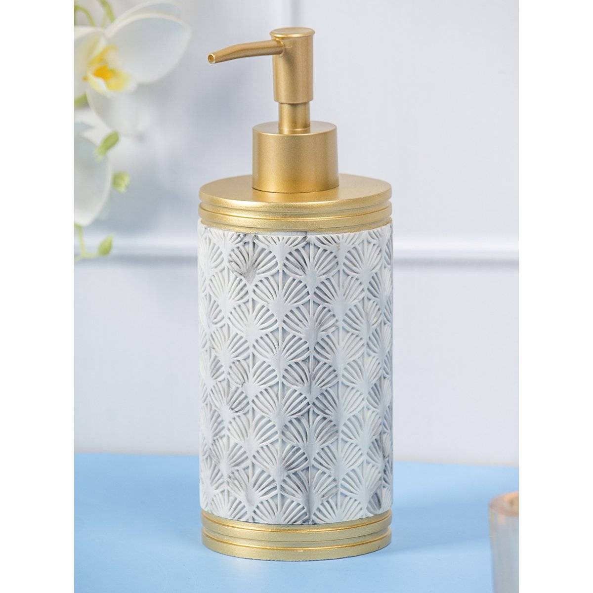 Voncasa Soap Dispenser, Grey & Gold To (375ml)