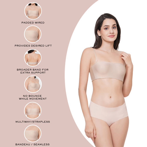 Buy Wacoal Basic Mold Padded Wired Half Cup Strapless T-shirt Bra Beige  online