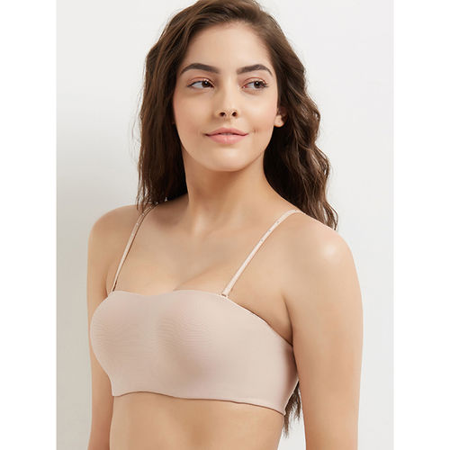 Buy Basic Mold Padded Wired Half Cup Strapless Bandeau T-Shirt Bra - Beige  Online