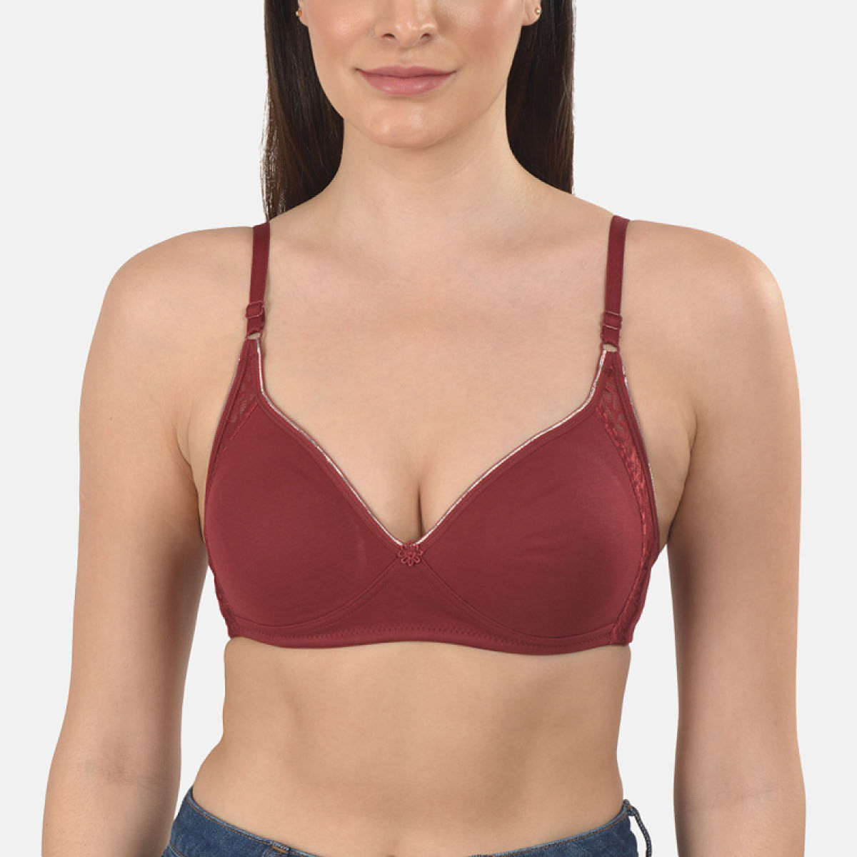 Buy Mod & Shy Solid Nonwired Non Padded Bandeau Bra - Maroon online