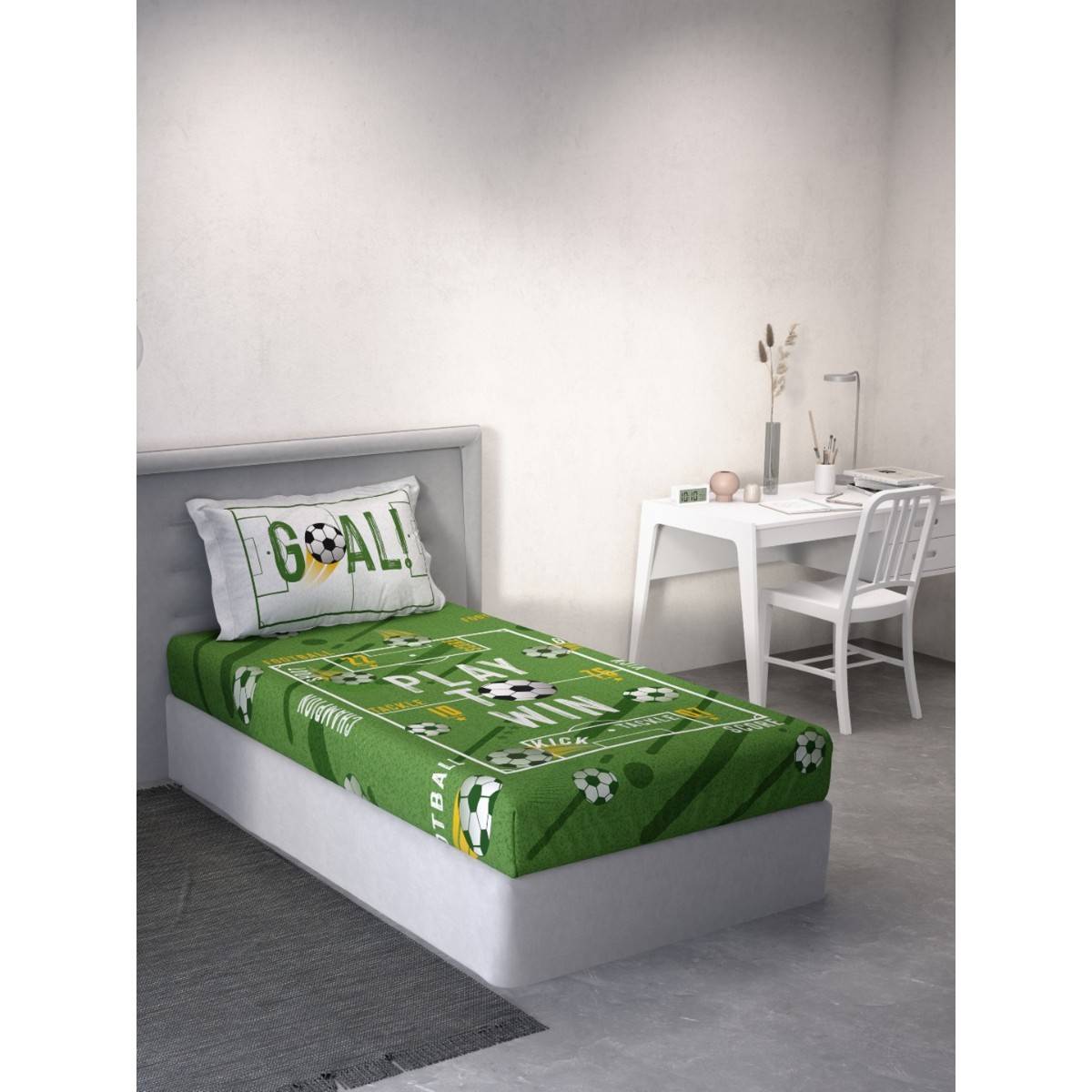 Ddecor Live Beautiful Graphic Single 144 TC Bedsheet With 1 Pillow Cover - Green