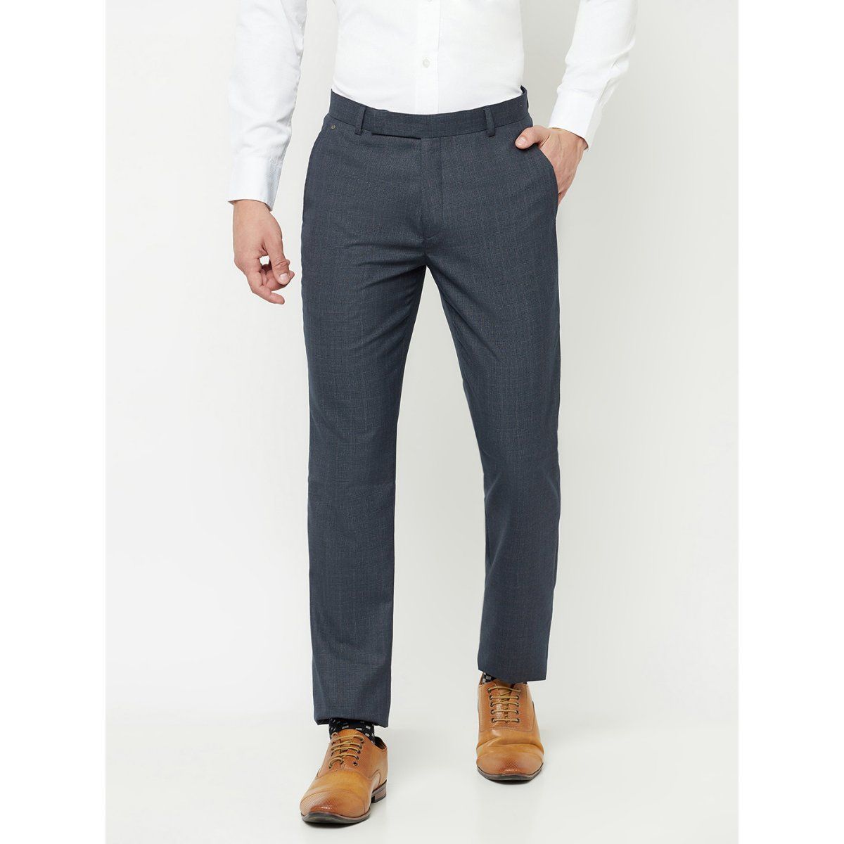 Cantabil Men's Fawn Formal Trousers