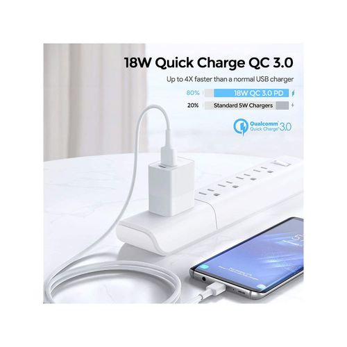 UNIGEN AUDIO 20W Dual Adapter Type C PD USB 18W for iPhone, Samsung  (White)