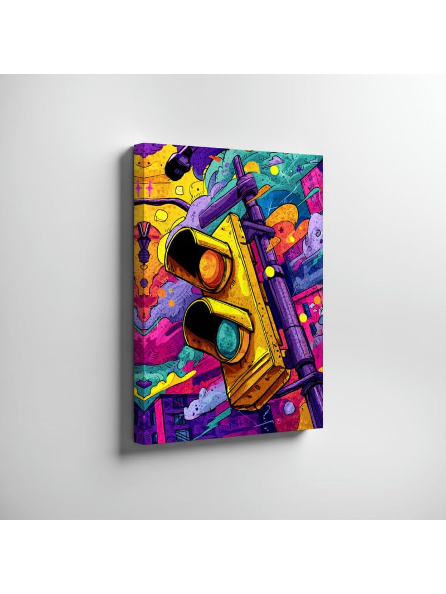 Buy Anciq Bitty Bopp Colorful Traffic Signal Pop Art Canvas