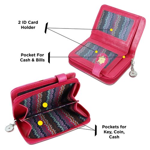 NFI Essentials PU Leather Printed Mini Credit Card Holder Organizer Wallet