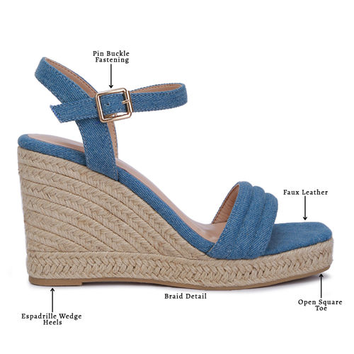 Buy London Rag Blue Women Espadrille High Wedges Online