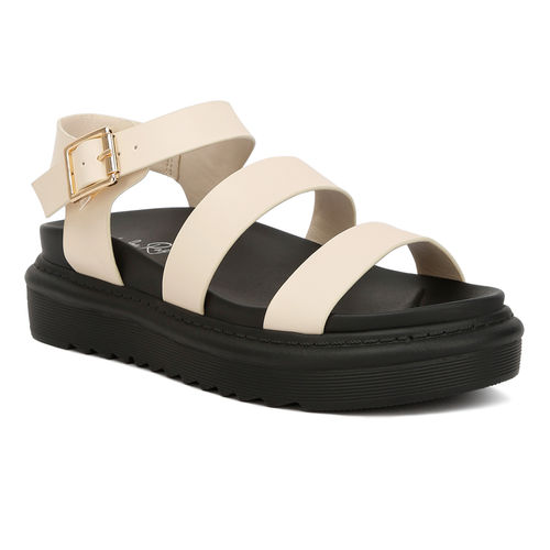 London Rag Beige Pin Buckle Espadrille Platform Sandals (EURO 41)