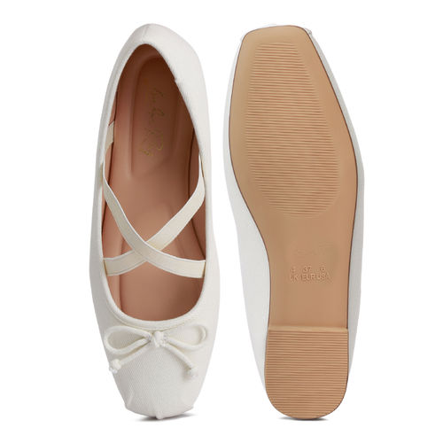 Buy London Rag Off White Criss Cross Strap Ballet Ballerinas Online