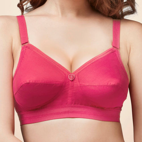 Buy TRYLO Namrata Women's Cotton Non-Wired Soft Full Cup Bra (Coral_40C) at