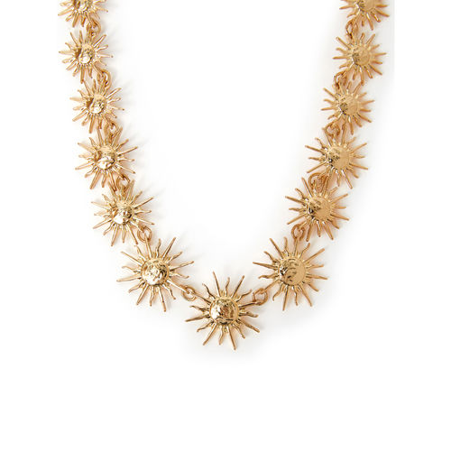 Buy Accessorize London Women Gold Statement Sun Collar Necklace Online