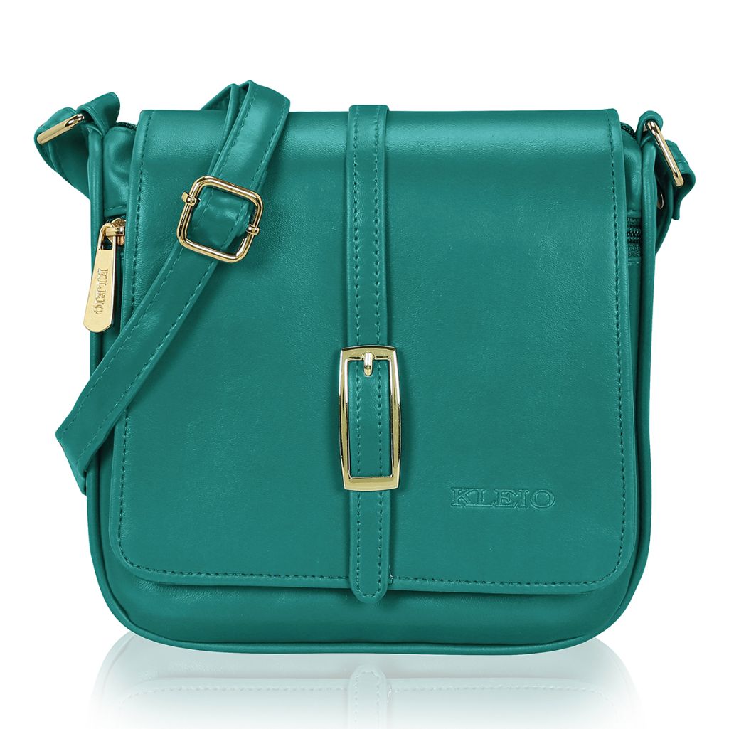 KLEIO Vegan Leather Top Handle Mini Handbag with Detachable Sling for Crossbody-Turquoise At Nykaa Fashion - Your Online Shopping Store