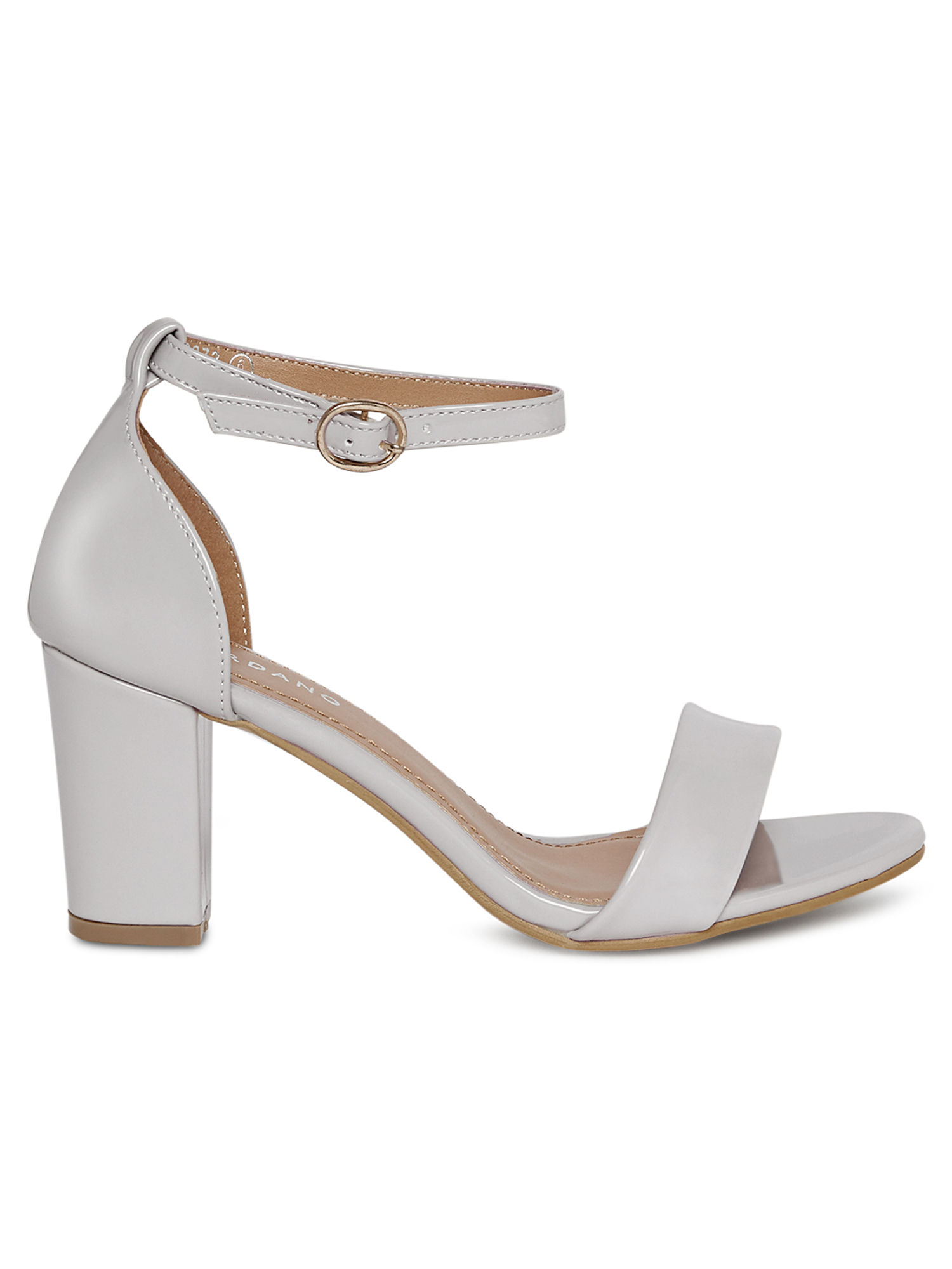 grey sandal block heel