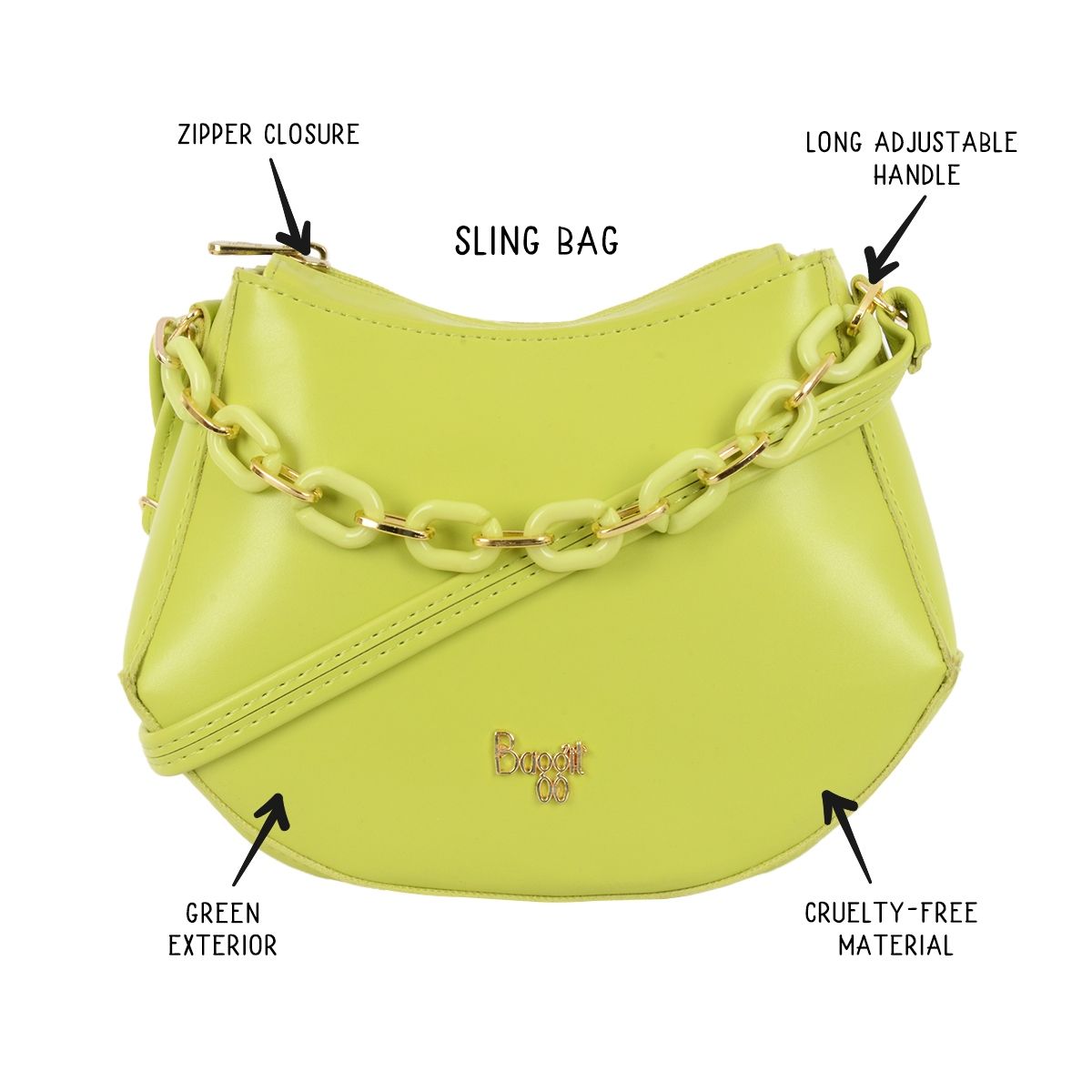 Baggit Mila XXSmall Green Sling Bag Buy Baggit Mila XXSmall Green