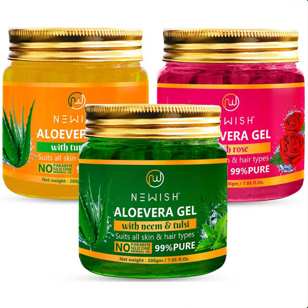 Newish Pure Vera Gel for Face & Hair & Skin with Vitamin E Pack of 3