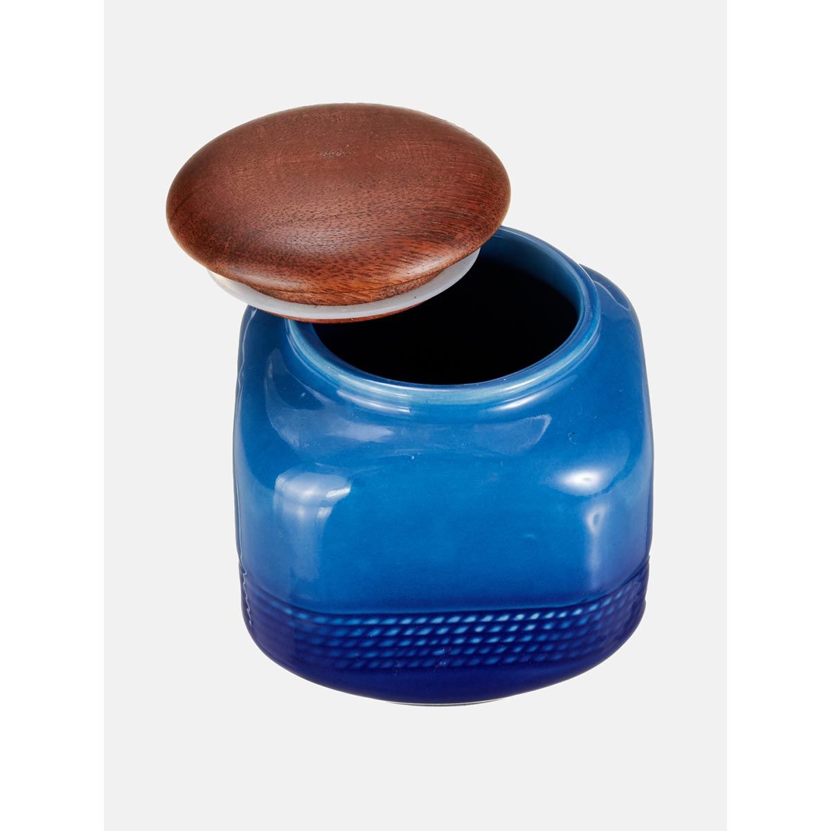 Buy Fabindia Swayam Ceramic Jar W/Lid Blue Online