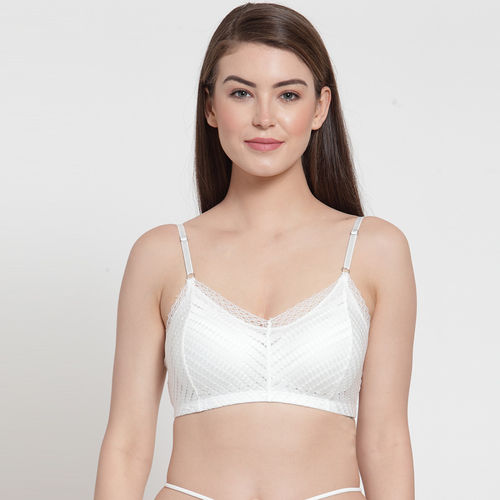 PrettyCat Elegant Lace Bralette - White (34B)