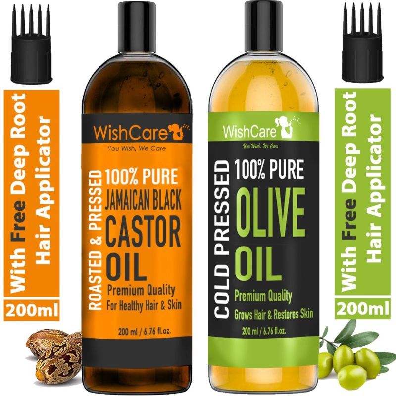 Wishcare Premium Jamaican Black Castor & Olive Carrier Oil Combo