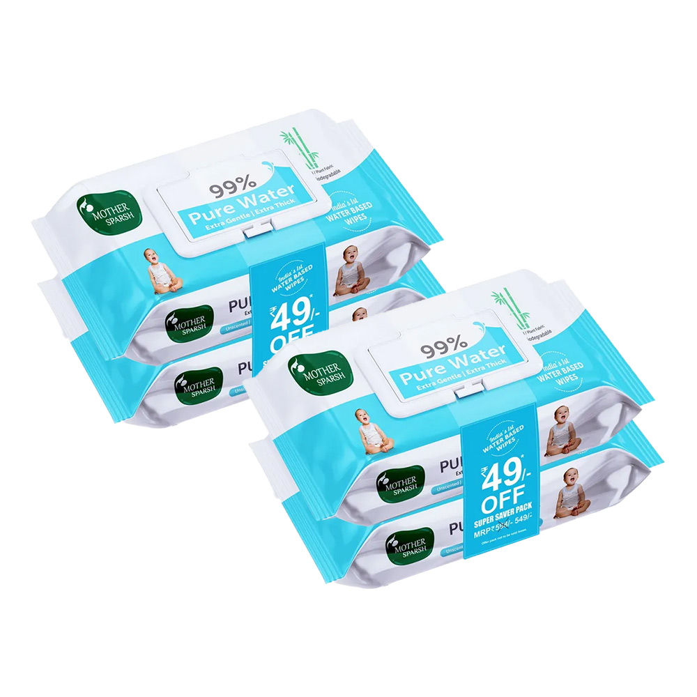 Mother Sparsh 99% Pure Water Baby Wipes - Pack Of 2