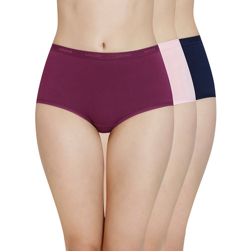 Buy AMANTE Cotton Full Coverage Womens Regular Fit High Rise Full Brief -  Pack Of 3