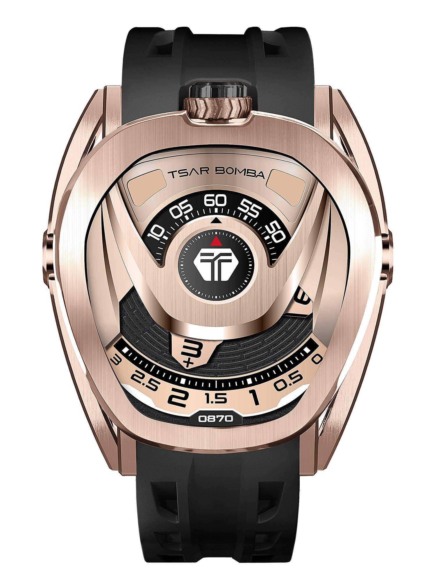 Tsar Bomba Rose Gold Reactor Sport Automatic Multi Layer Dial Watch-Tb8213A-07.1_2Set (Medium)