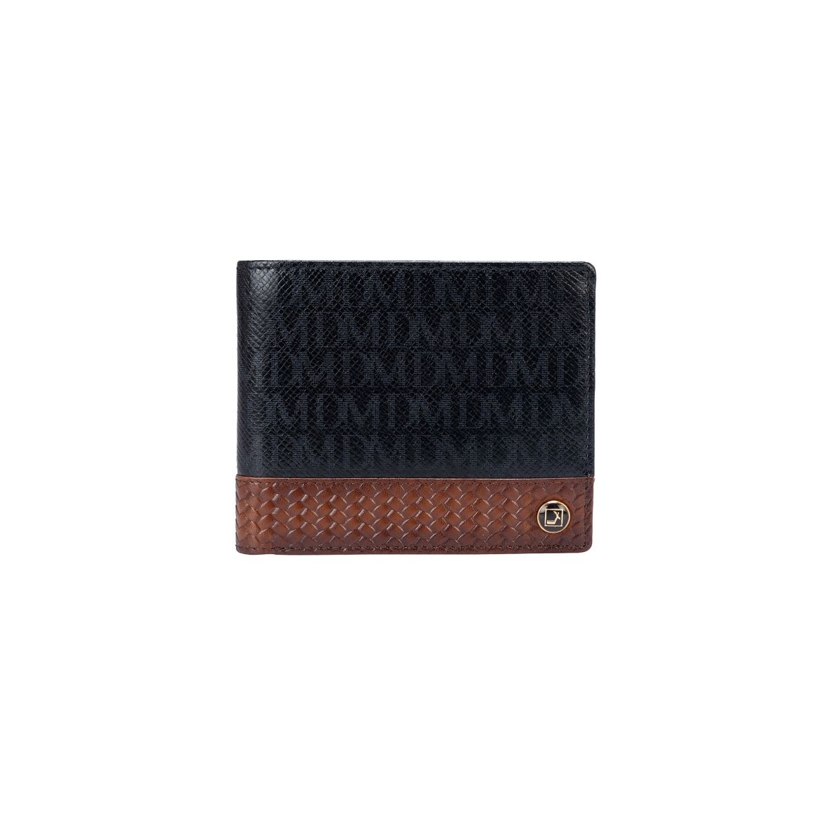 Da Milano Monogram Leather Mens Wallet - Black & Oak