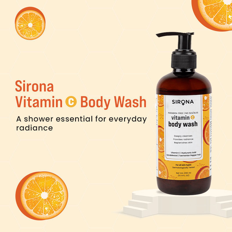 Sirona Natural Vitamin C Body Wash for Men & Women 200 ml Buy Sirona Natural Vitamin C Body
