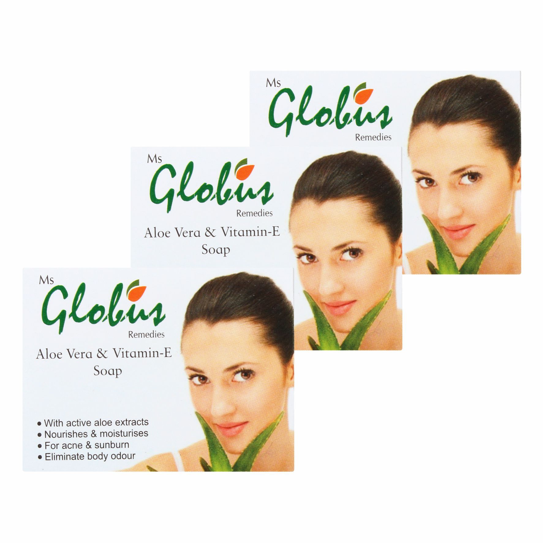 Globus Remedies Aloe Vera & Vitamin - E Soap (Pack Of 3)