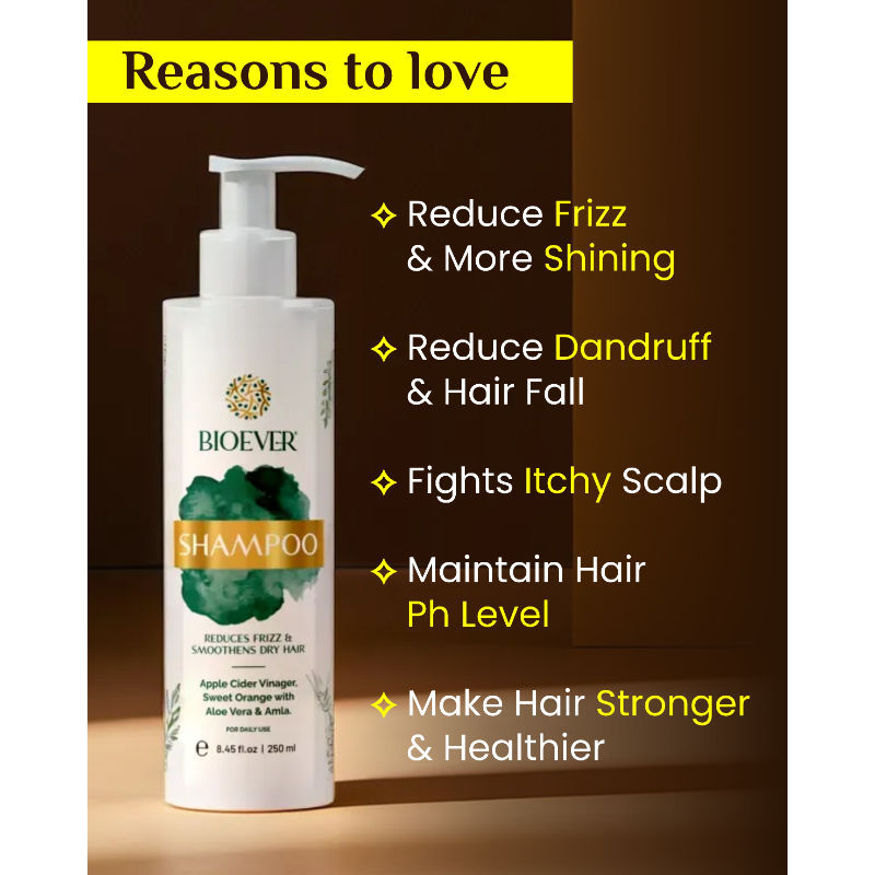 Buy Bioever Apple Cider Vinegar Shampoo with Aloe Vera & Amla Online