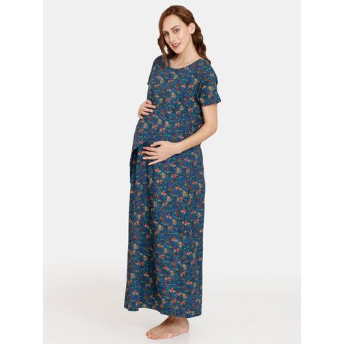 Zivame Nightdress : Buy Zivame Coucou Maternity Woven Loungewear Dress  Discreet Feeding Blue Online