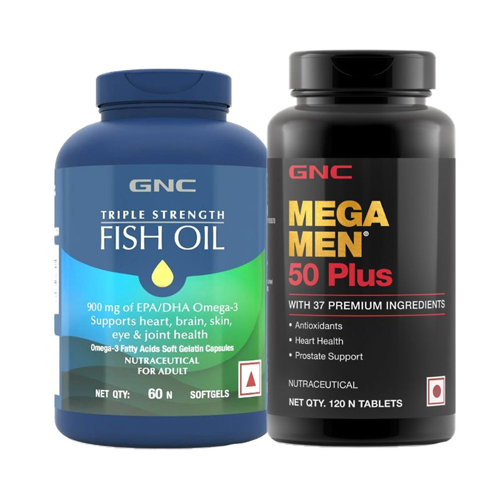 GNC Triple Strength Fish Oil & GNC Mega Men Sport Multivitamin For