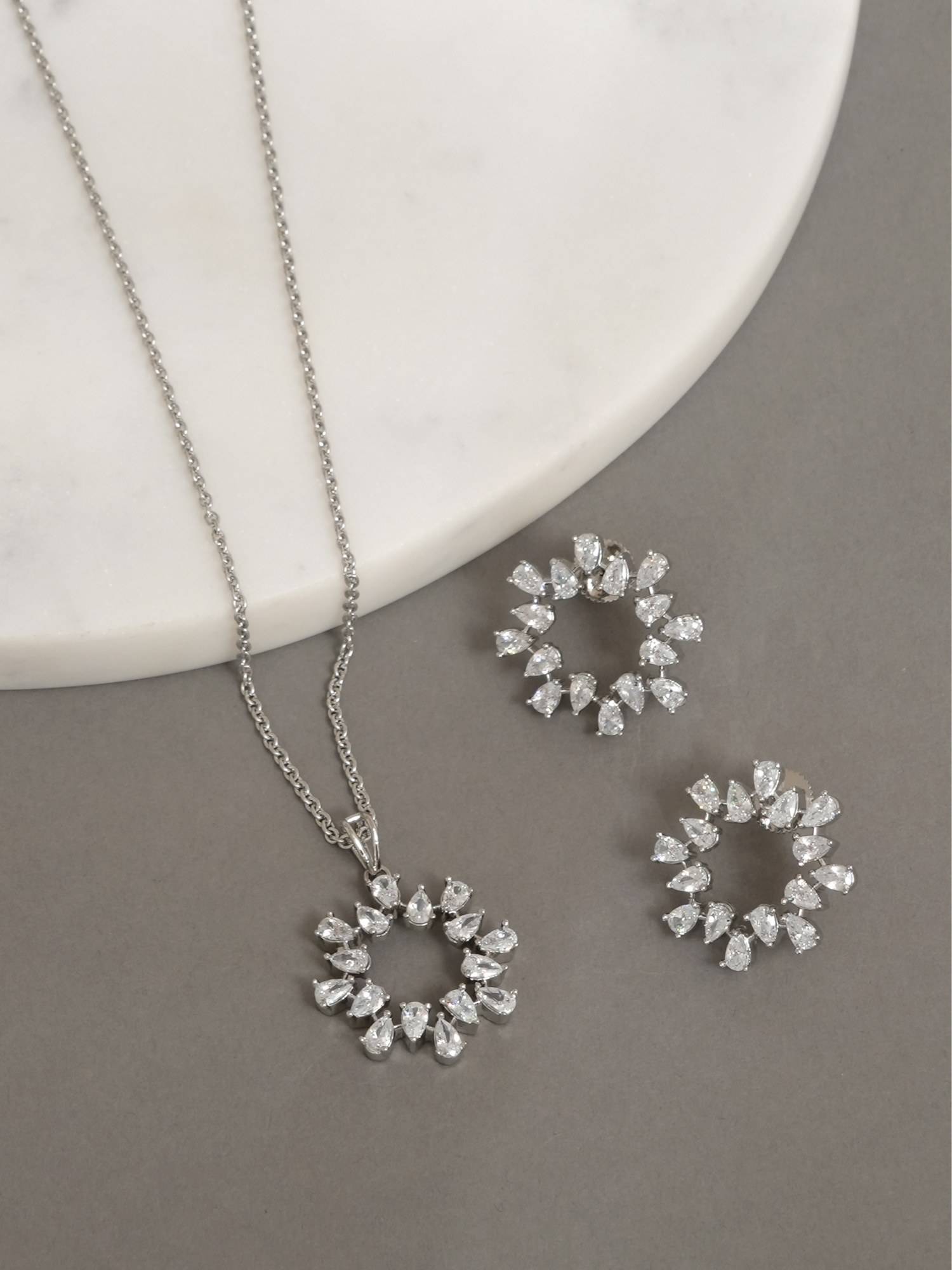 Beryachi Anna Valentine Diamante Necklace and Earrings