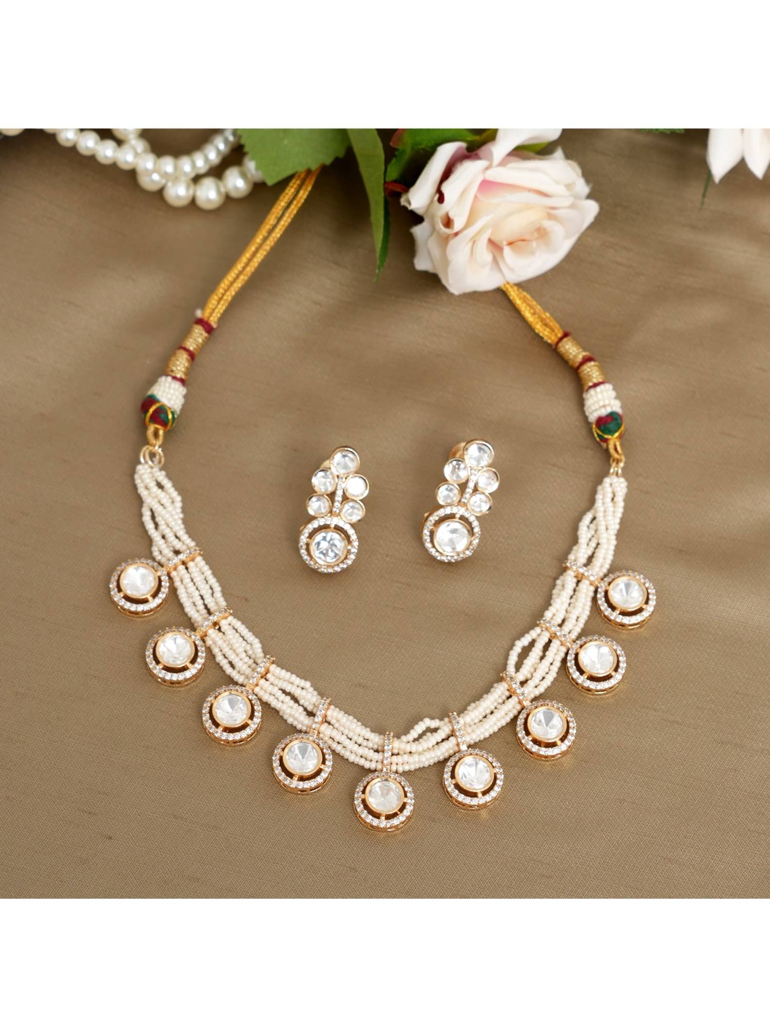 Beryachi Disha Pearls Necklace and Earrings