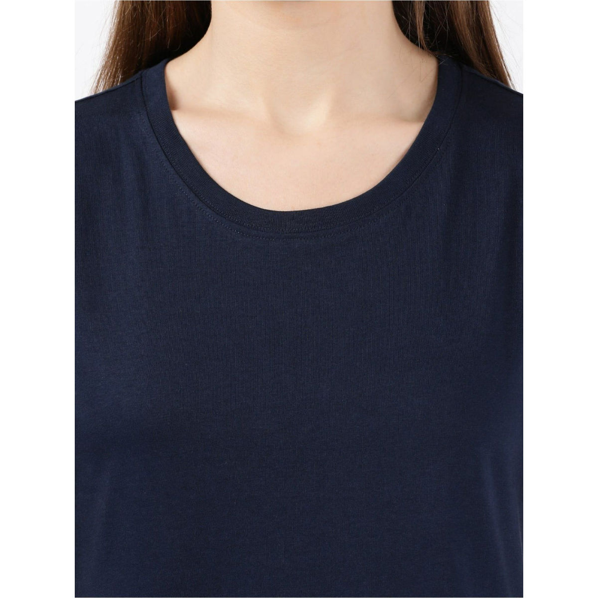 Jockey Aw88 Women's Super Combed Cotton Rich Crew Neck T-shirt Navy ...