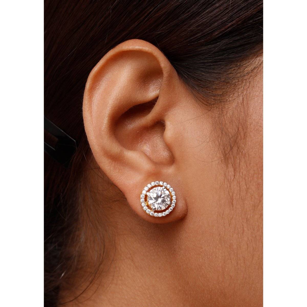 Sica Jewellery 925 Silver Round Solitaire Stud Earrings